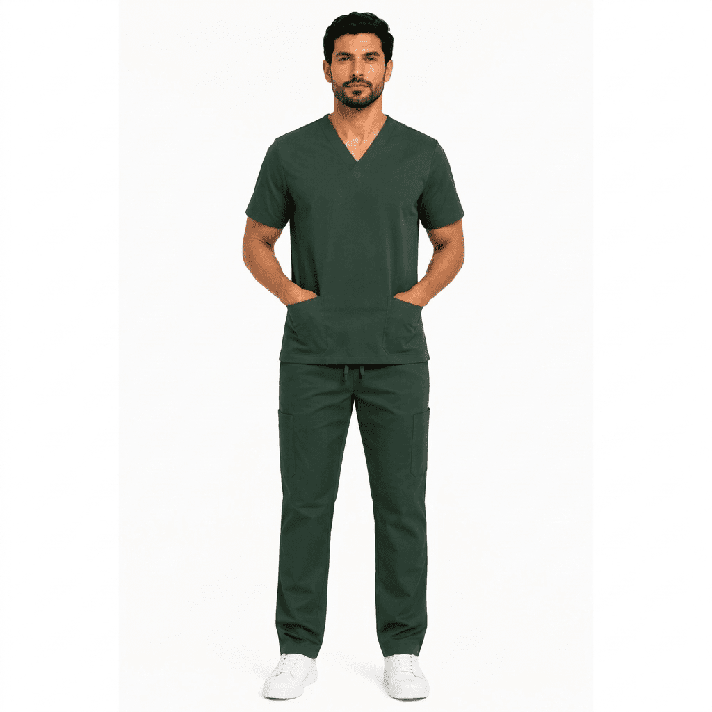 Scrub Masculino – Conjunto Pijama Cirúrgico Decote V com Calça Cargo - Image 4