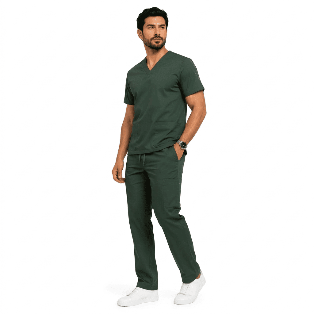 Scrub Masculino – Conjunto Pijama Cirúrgico Decote V com Calça Cargo - Image 3