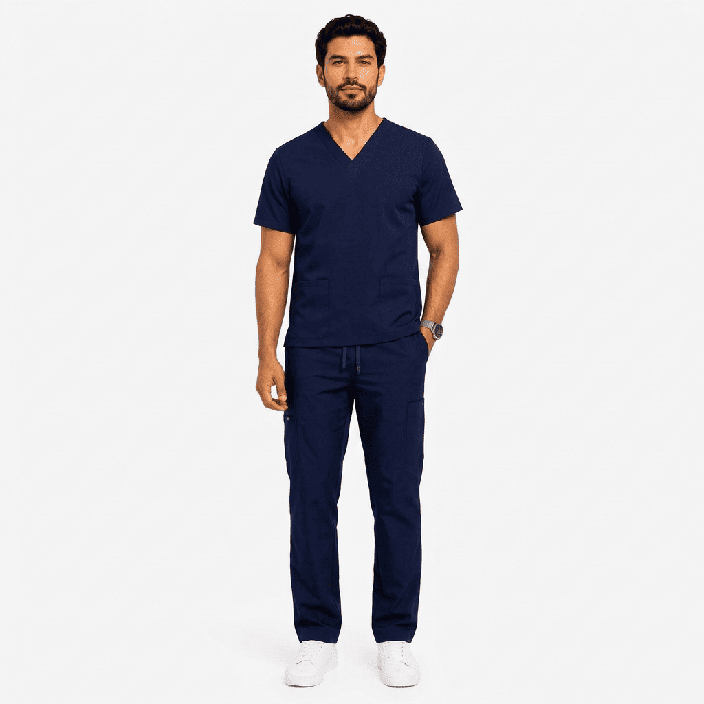 Scrub Masculino – Conjunto Pijama Cirúrgico Decote V com Calça Cargo