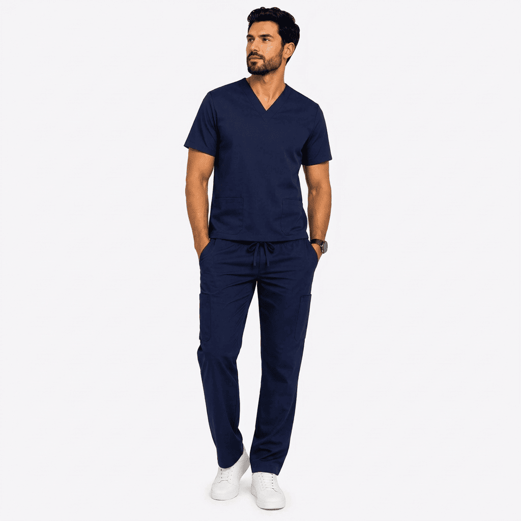 Scrub Masculino – Conjunto Pijama Cirúrgico Decote V com Calça Cargo - Image 2
