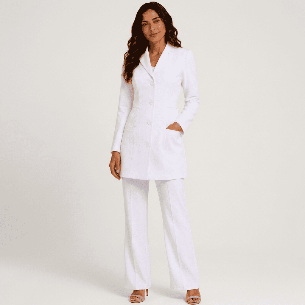 Jaleco Feminino Elegance – Gola Tradicional Acinturado - Image 2